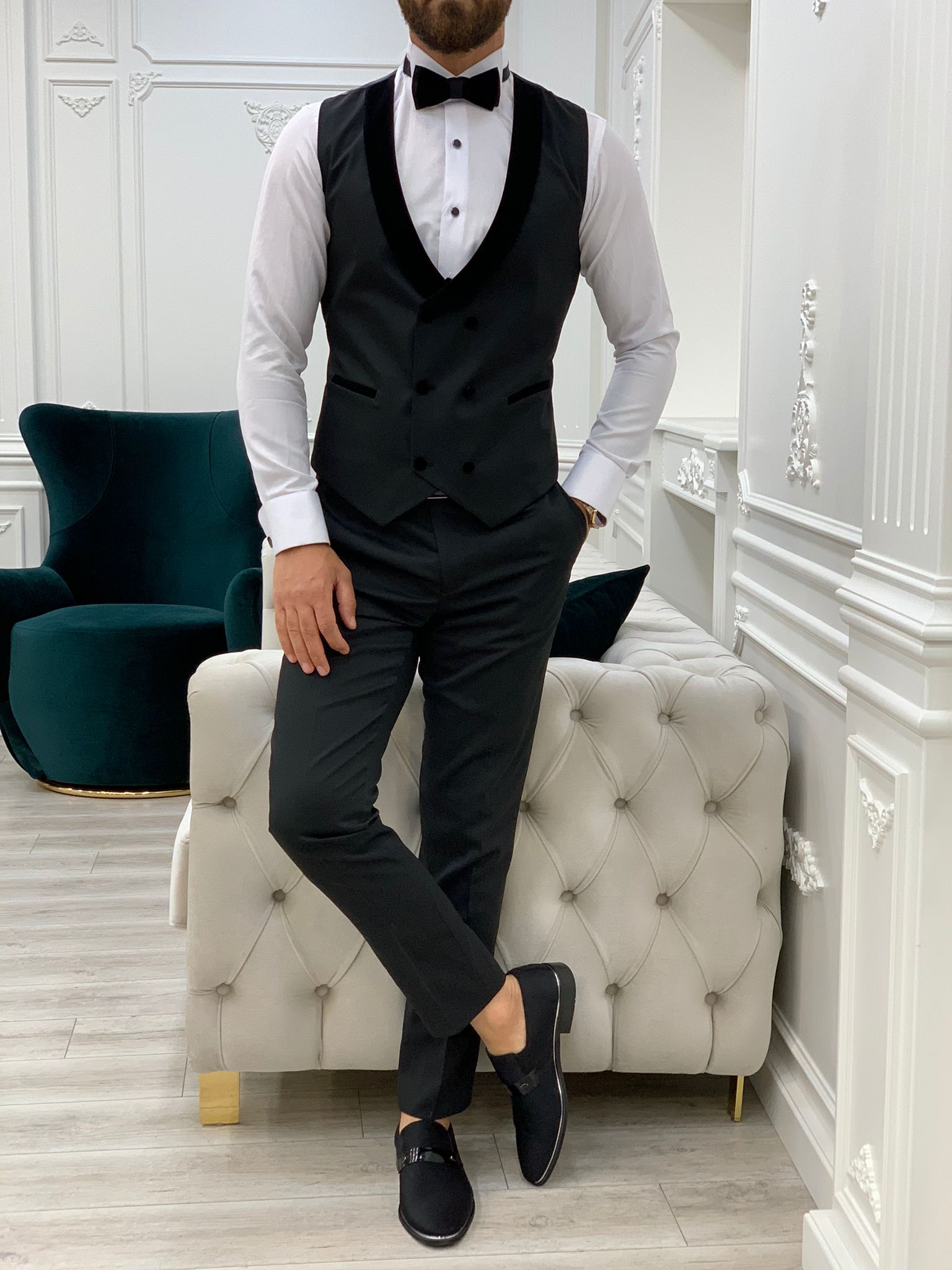 Rialzetti Black Velvet Slim Fit Tuxedo-baagr.myshopify.com-1-BOJONI