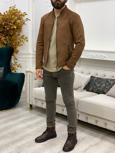 Bari Slim Fit Brown Jacket-baagr.myshopify.com-Jacket-BOJONI