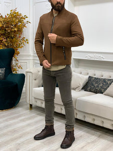 Bari Slim Fit Brown Jacket-baagr.myshopify.com-Jacket-BOJONI