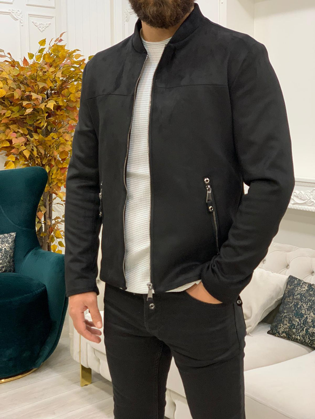 Bari Slim Fit Black Jacket-baagr.myshopify.com-Jacket-BOJONI