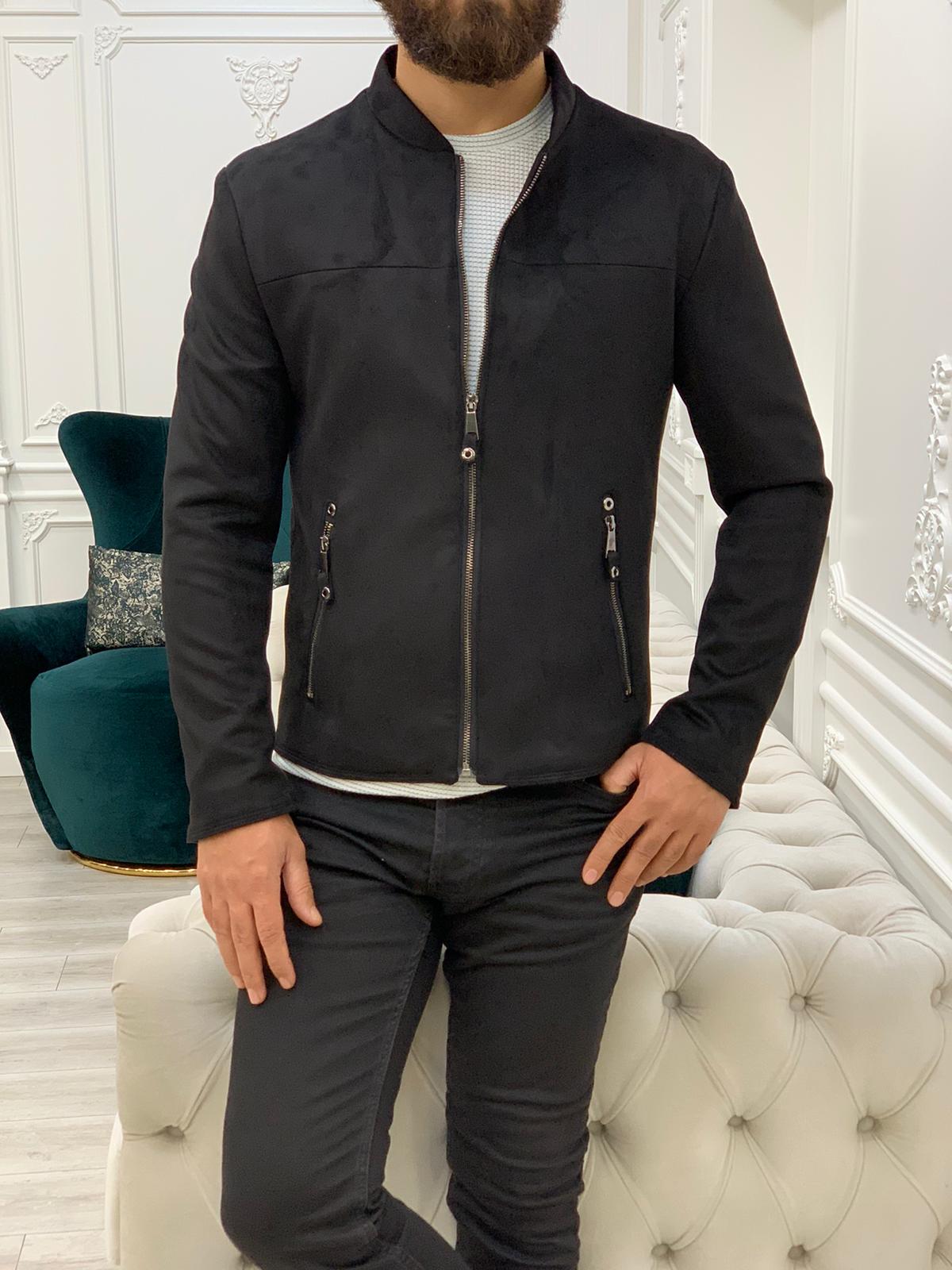 Bari Slim Fit Black Jacket-baagr.myshopify.com-Jacket-BOJONI