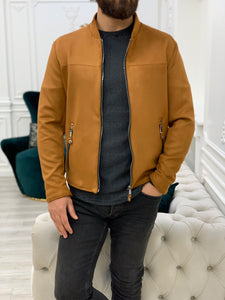 Bari Slim Fit Tan Jacket-baagr.myshopify.com-Jacket-BOJONI