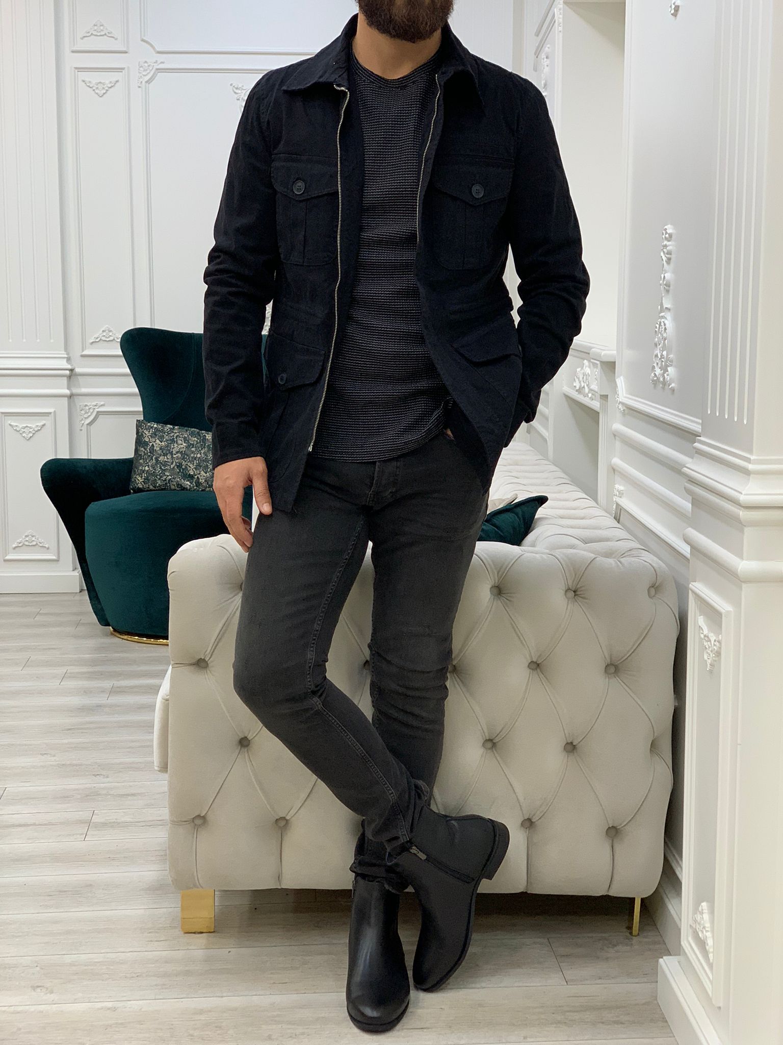 Limoux Slim Fit Black Denim Jacket-baagr.myshopify.com-Jacket-BOJONI