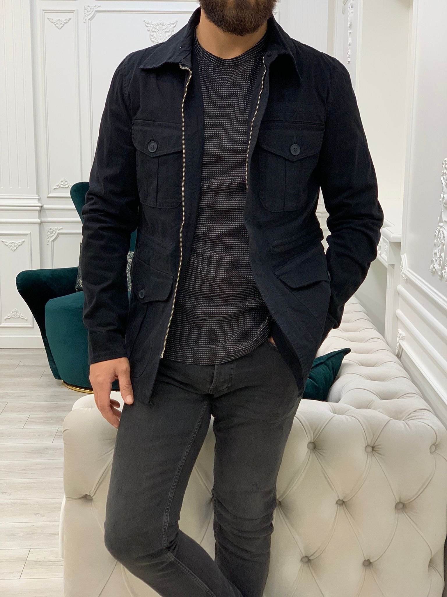 Limoux Slim Fit Black Denim Jacket-baagr.myshopify.com-Jacket-BOJONI