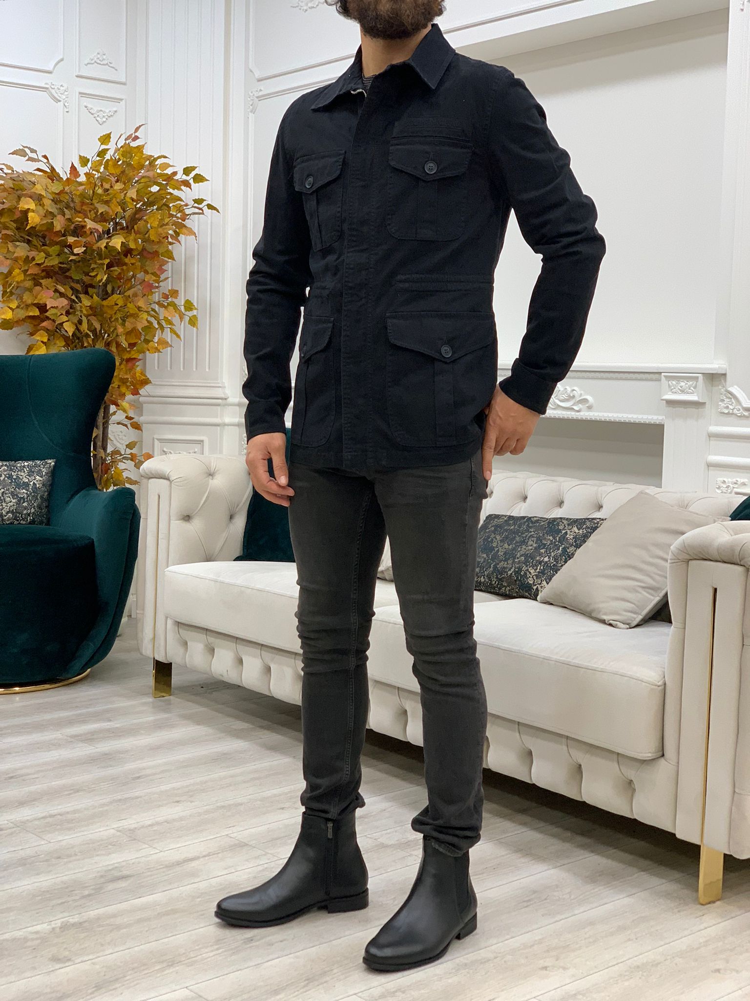 Limoux Slim Fit Black Denim Jacket-baagr.myshopify.com-Jacket-BOJONI