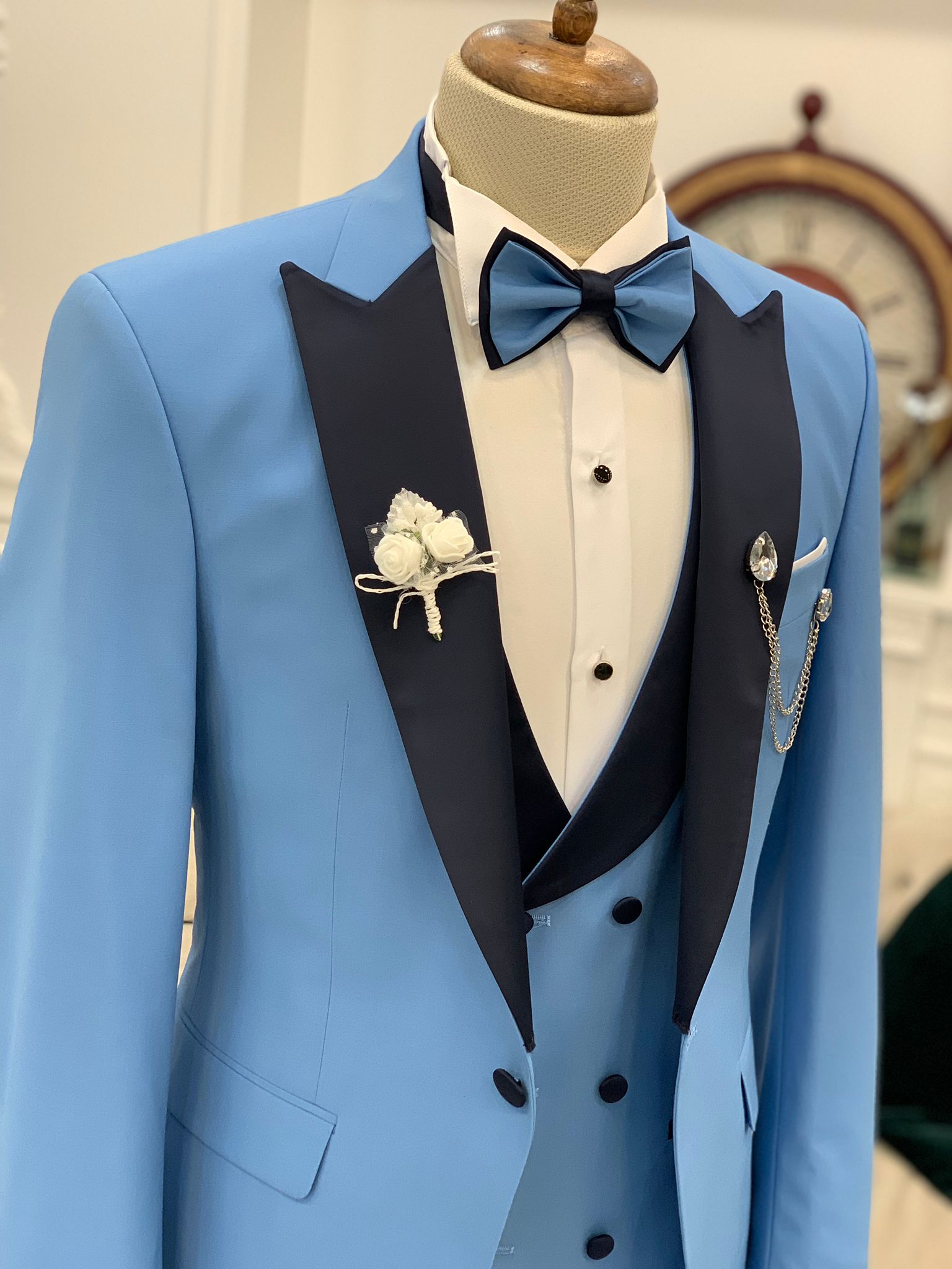 Antonio Blue Slim Fit Tuxedo