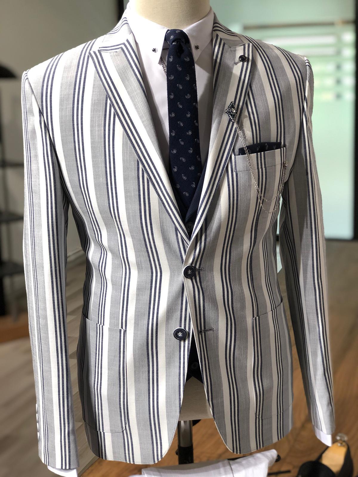 Slim-Fit Striped Jacket Gray-baagr.myshopify.com-suit-BOJONI