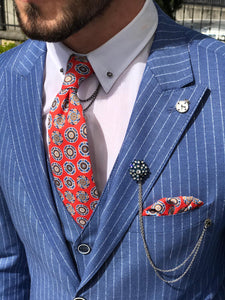 Dilness Slim-Fit Striped Suit Vest Blue-baagr.myshopify.com-suit-BOJONI