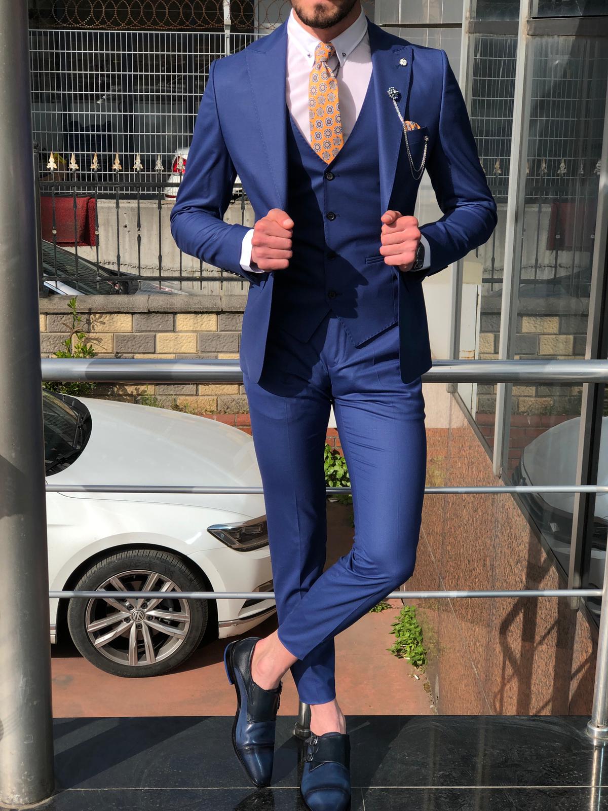 Capot Slim-Fit Suit Vest Sax-baagr.myshopify.com-suit-BOJONI