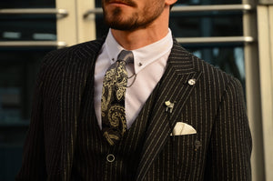Deswesh Slim-Fit Striped Suit Vest Black-baagr.myshopify.com-suit-BOJONI