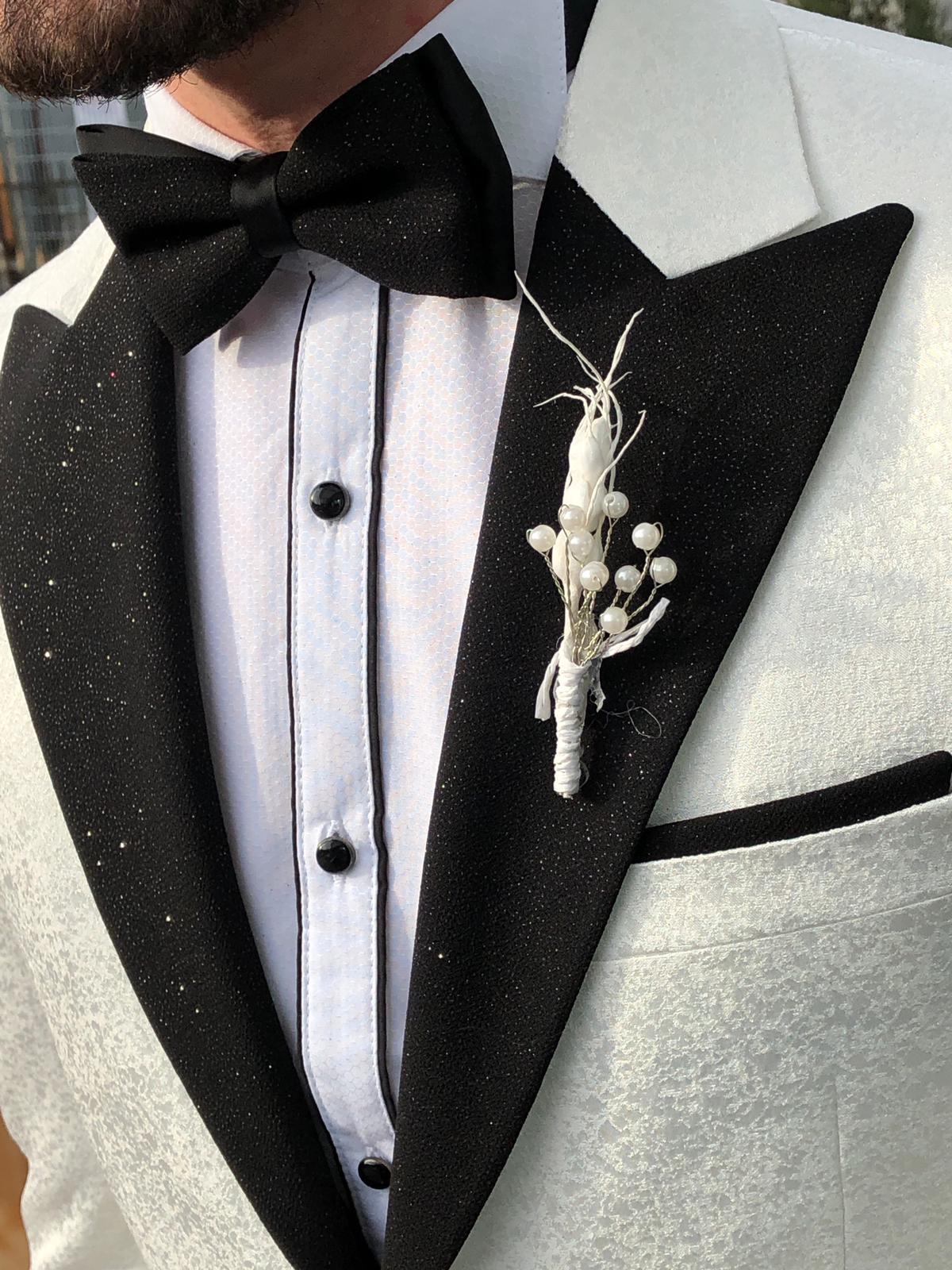 Bloom Slim-Fit Tuxedo Suit Vest Ecru-baagr.myshopify.com-suit-BOJONI