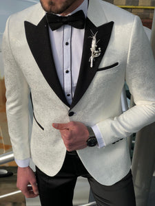 Bloom Slim-Fit Tuxedo Suit Vest Ecru-baagr.myshopify.com-suit-BOJONI