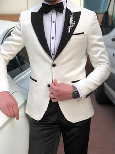 Bloom Slim-Fit Tuxedo Suit Vest Ecru-baagr.myshopify.com-suit-BOJONI