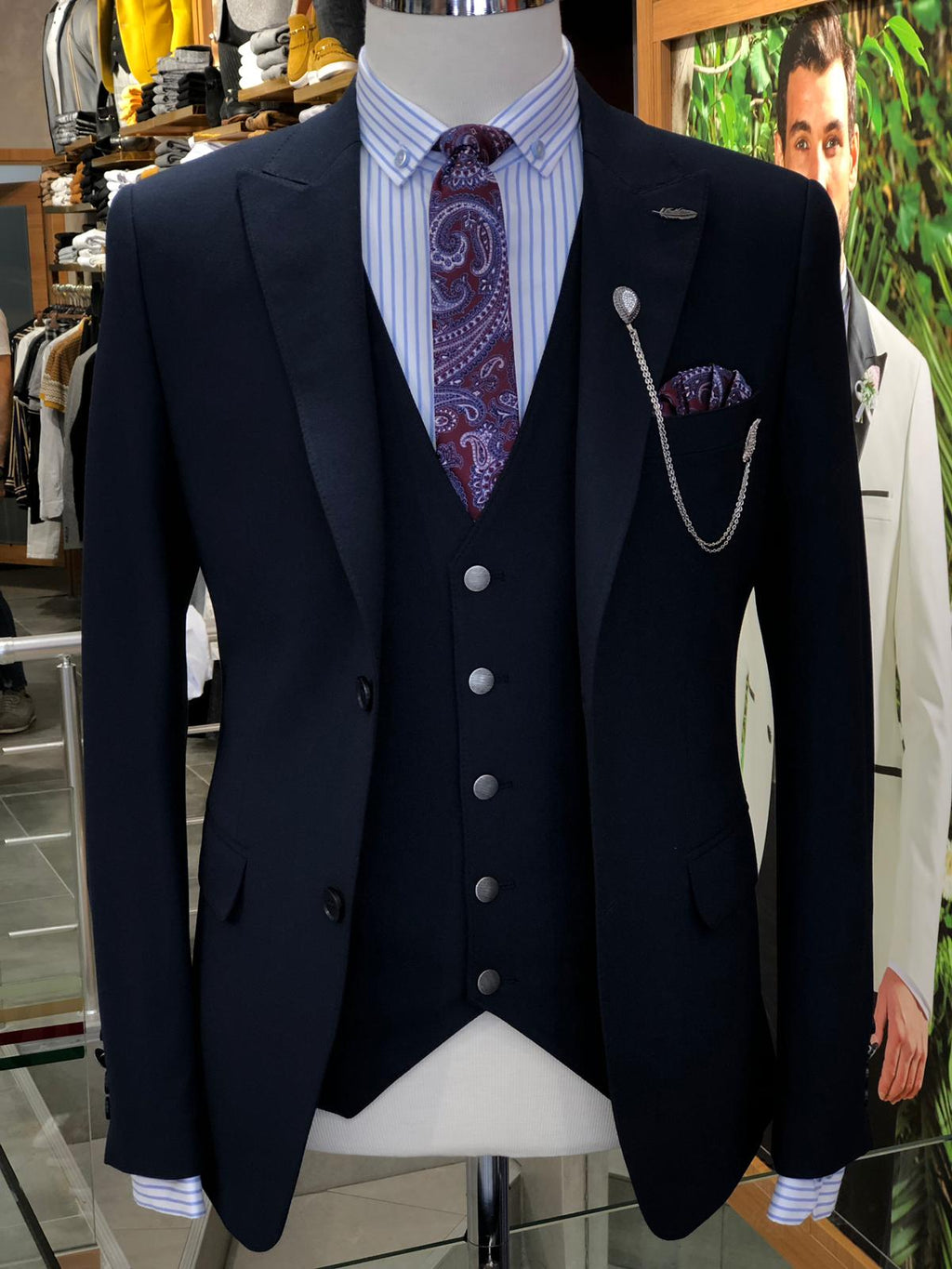 Heress Slim-Fit Suit Vest Navy Blue-baagr.myshopify.com-suit-BOJONI