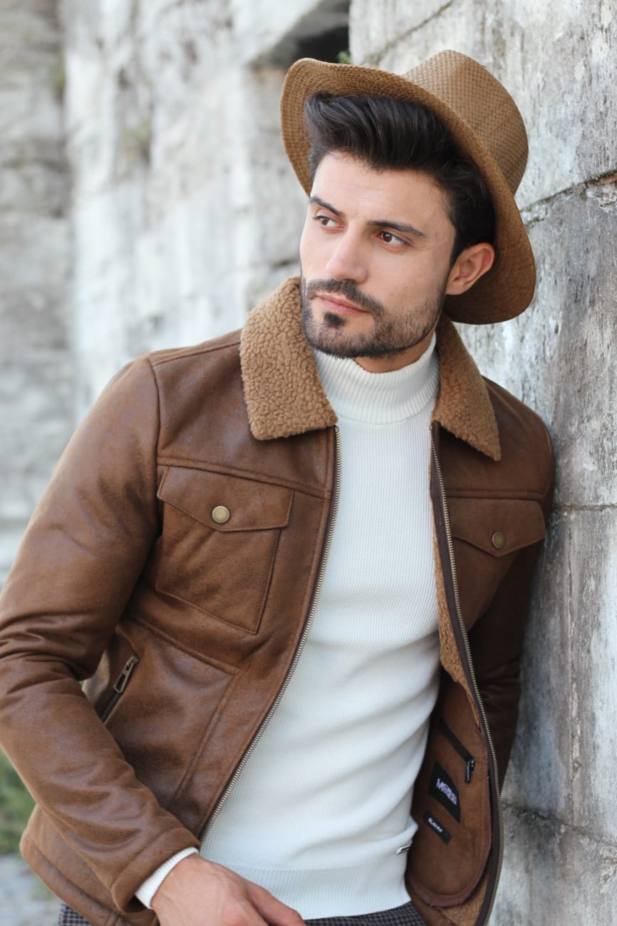Alonso Leather Coat With Collar Fur-baagr.myshopify.com-Jacket-BOJONI