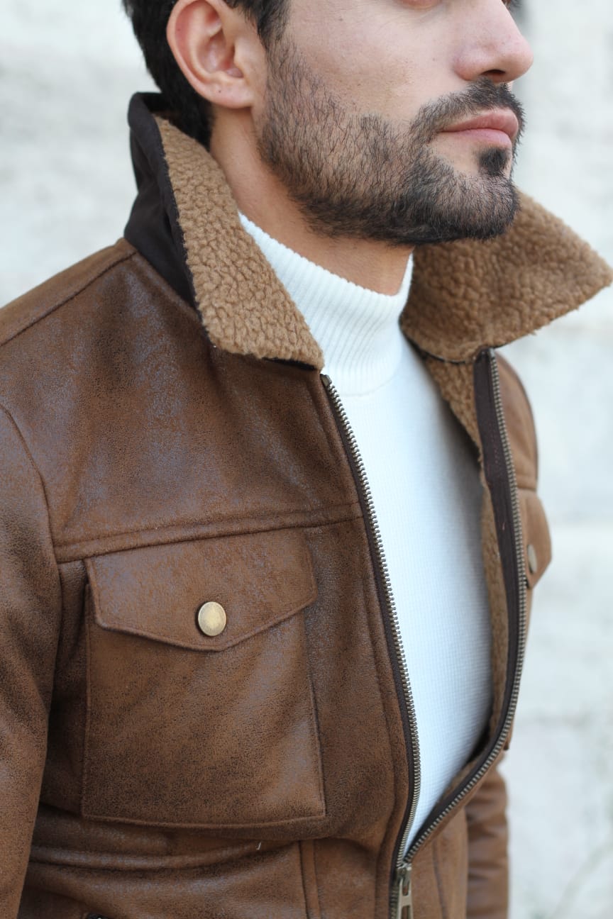 Alonso Leather Coat With Collar Fur-baagr.myshopify.com-Jacket-BOJONI