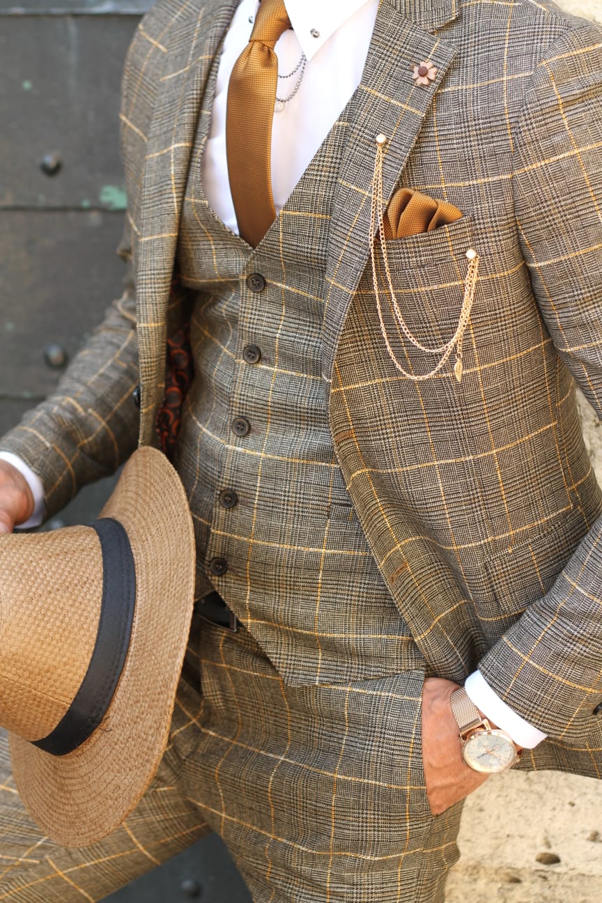 Peter Slim-Fit Plaid Suit Vest-baagr.myshopify.com-suit-BOJONI