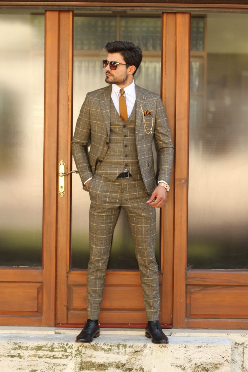 Peter Slim-Fit Plaid Suit Vest-baagr.myshopify.com-suit-BOJONI