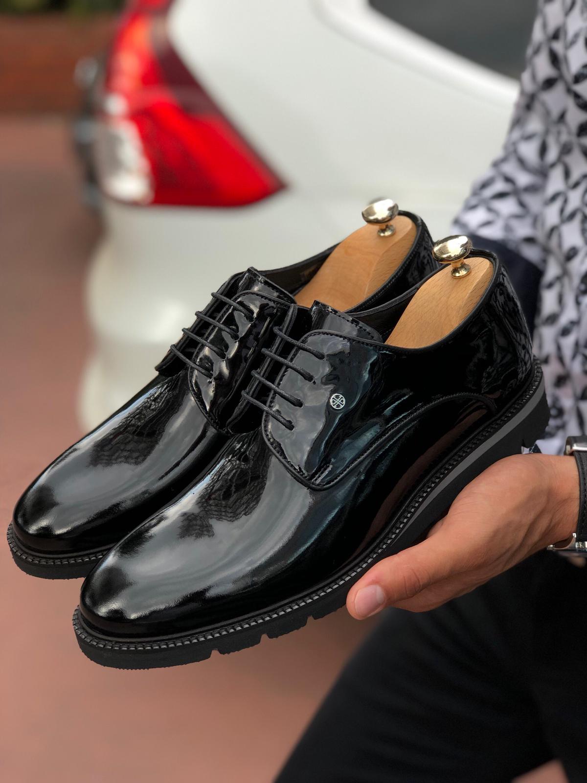 Patent Lace-up Leather Shoes Black-baagr.myshopify.com-shoes2-BOJONI