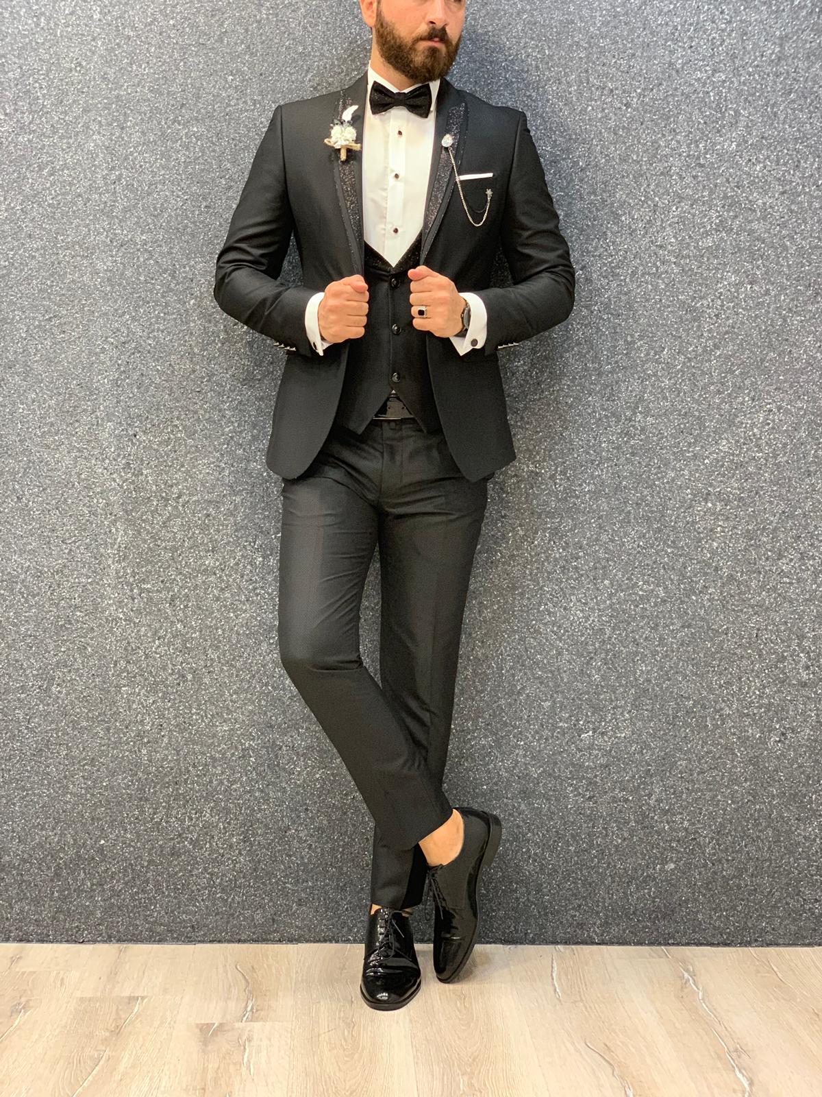 Santos Slim Fit Tuxedo Black-baagr.myshopify.com-1-brabion