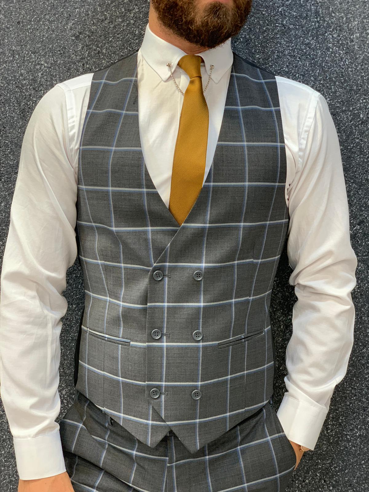 Cris Slim Fit Plaid Suit Navy-baagr.myshopify.com-1-BOJONI