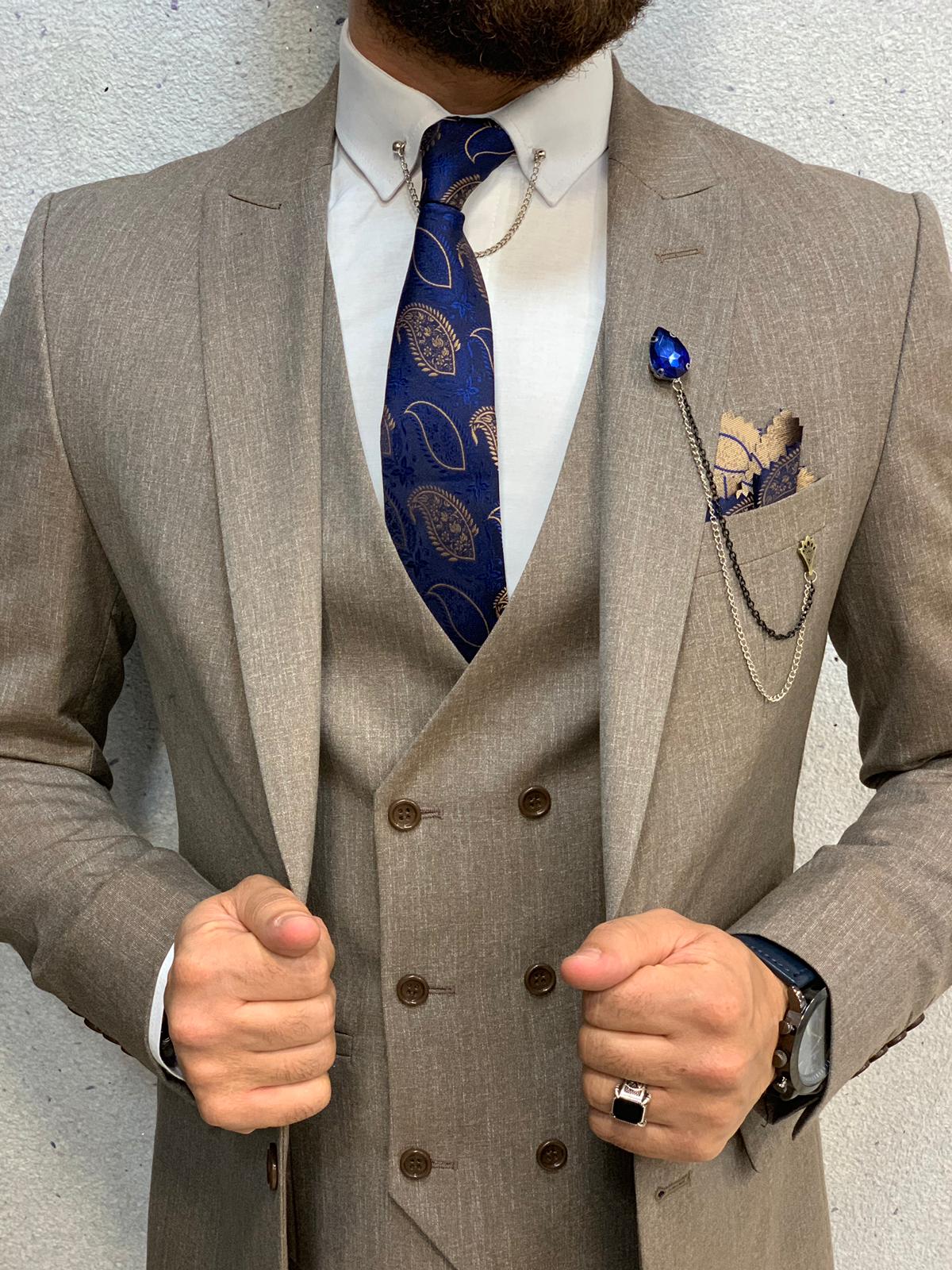 Danda  Slim Fit Suit Coffee-baagr.myshopify.com-1-BOJONI