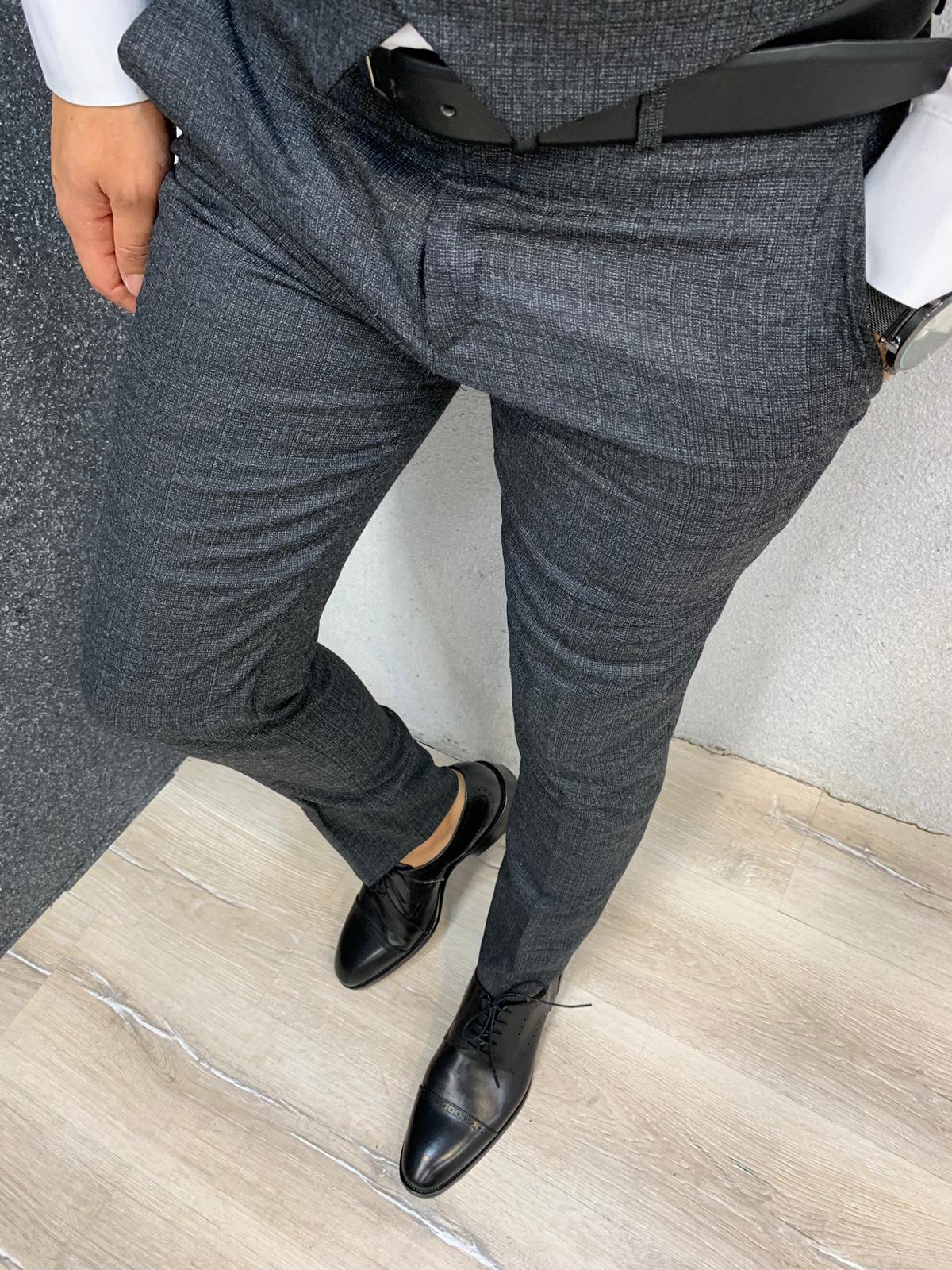 Louis Slim Fit Plaid Suit Dark Gray-baagr.myshopify.com-1-BOJONI