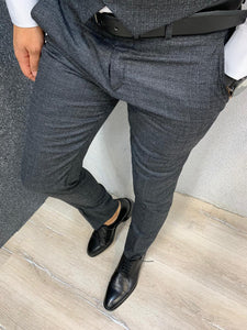 Louis Slim Fit Plaid Suit Dark Gray-baagr.myshopify.com-1-BOJONI