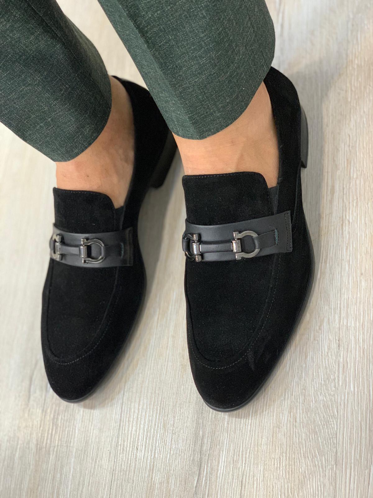 Buckled Suede Shoes Black-baagr.myshopify.com-shoes2-BOJONI