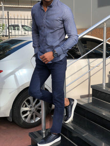 Wales Slim-Fit Striped Shirt in 2 Colors-baagr.myshopify.com-Shirt-BOJONI