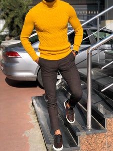 Calvin Slim-Fit Turtleneck Knitwear Yellow-baagr.myshopify.com-sweatshirts-BOJONI