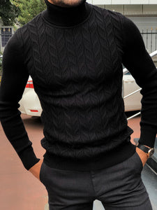 Calvin Slim-Fit Turtleneck Knitwear Black-baagr.myshopify.com-sweatshirts-BOJONI