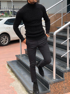 Calvin Slim-Fit Turtleneck Knitwear Black-baagr.myshopify.com-sweatshirts-BOJONI