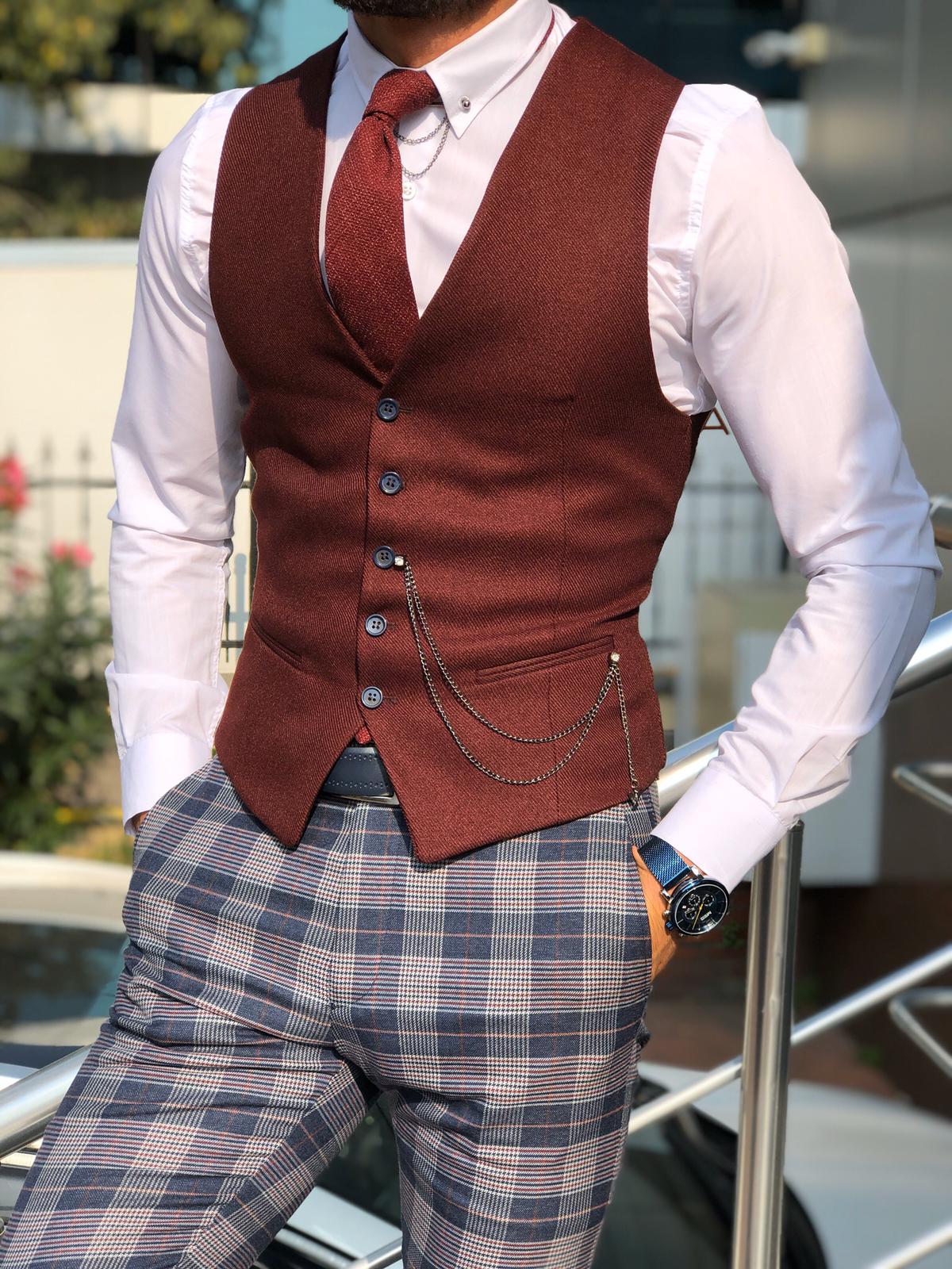 Slim-Fit Cotton Waist Coat-baagr.myshopify.com-suit-BOJONI