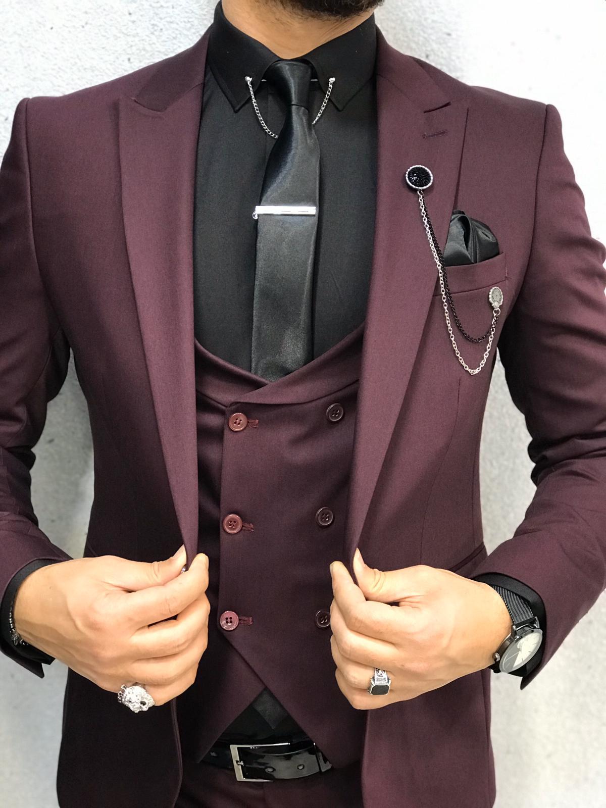Ani Burgundy Slim Fit Wool Suit-baagr.myshopify.com-1-BOJONI
