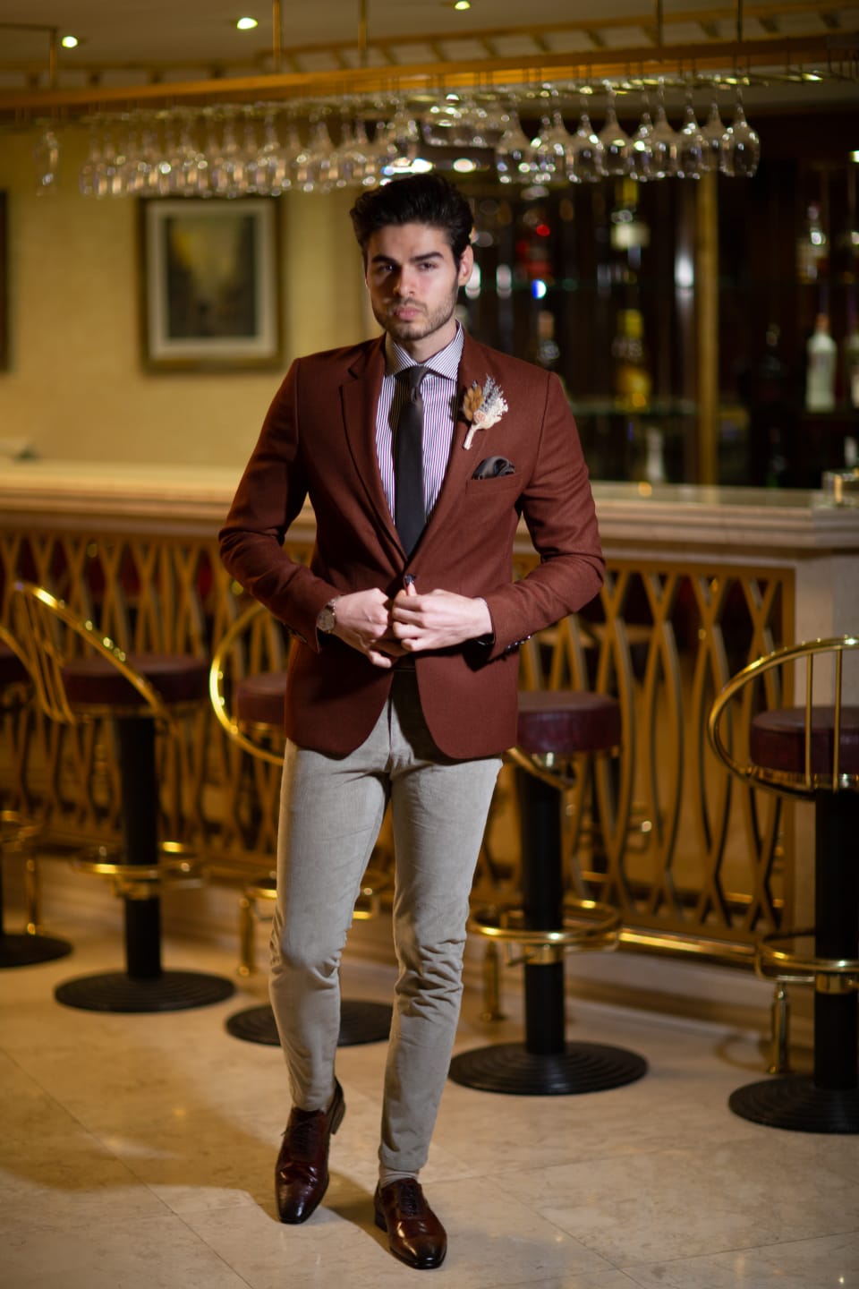 Belka Slim-Fit Blazer Brown-baagr.myshopify.com-blazers-BOJONI