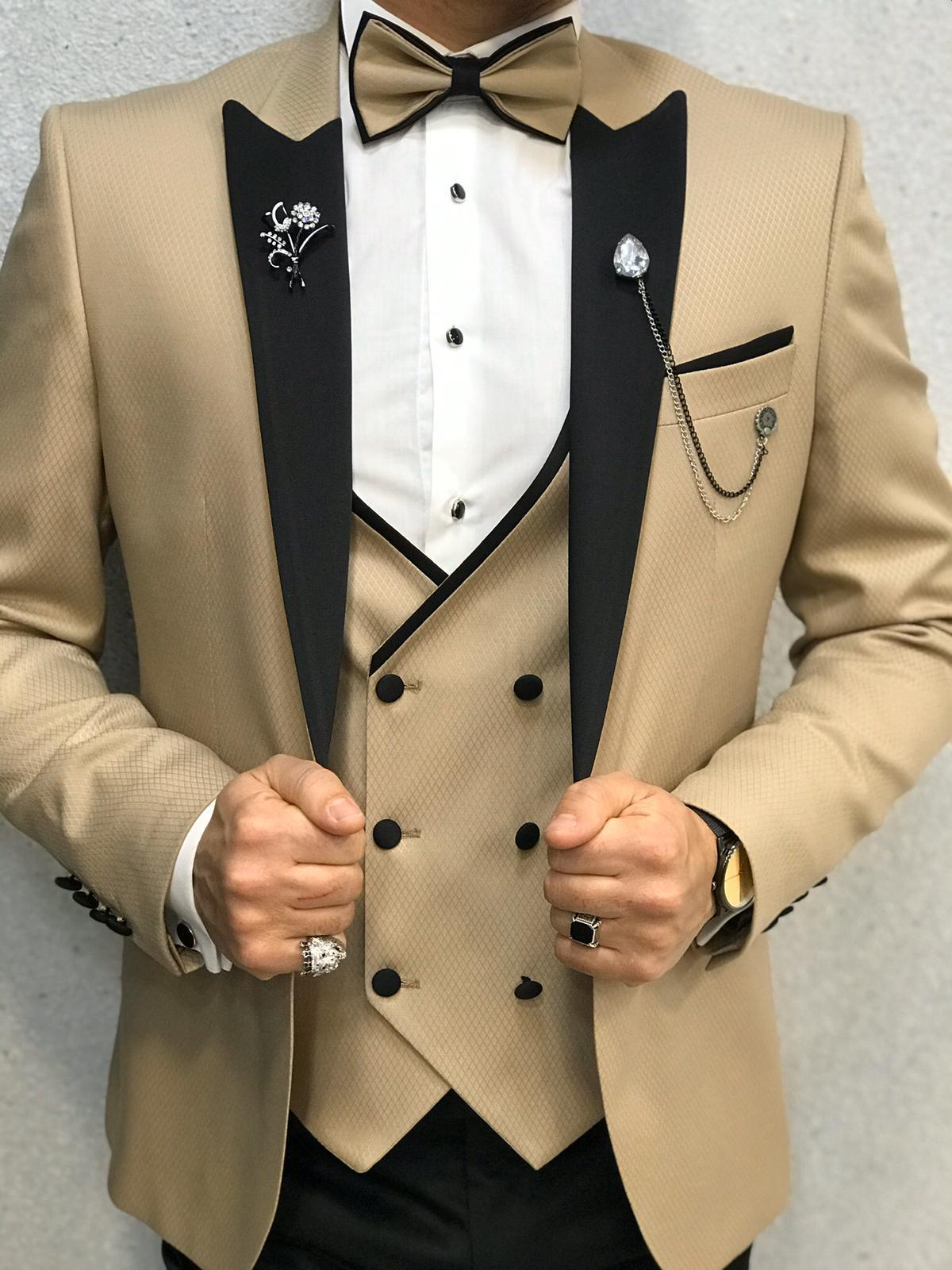 Royal Golden Slim Fit Tuxedo-baagr.myshopify.com-1-brabion