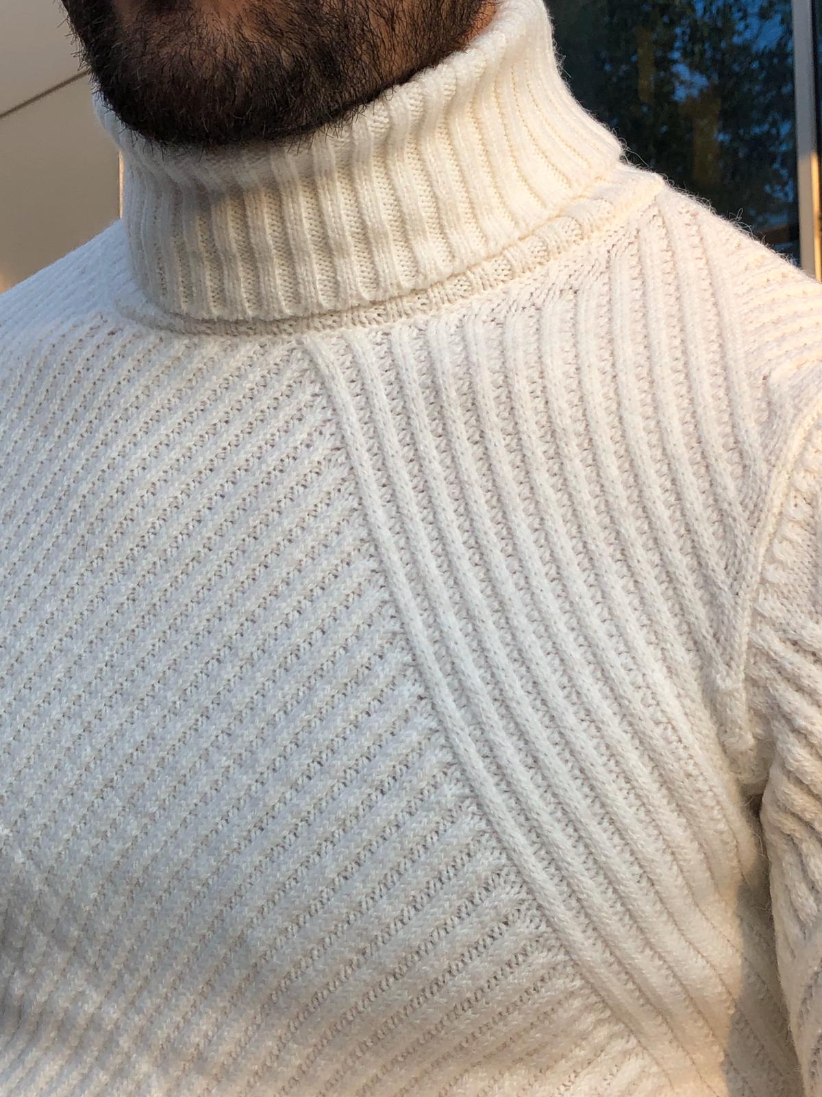 Capstone Ecru Slim Fit Turtleneck-baagr.myshopify.com-sweatshirts-BOJONI