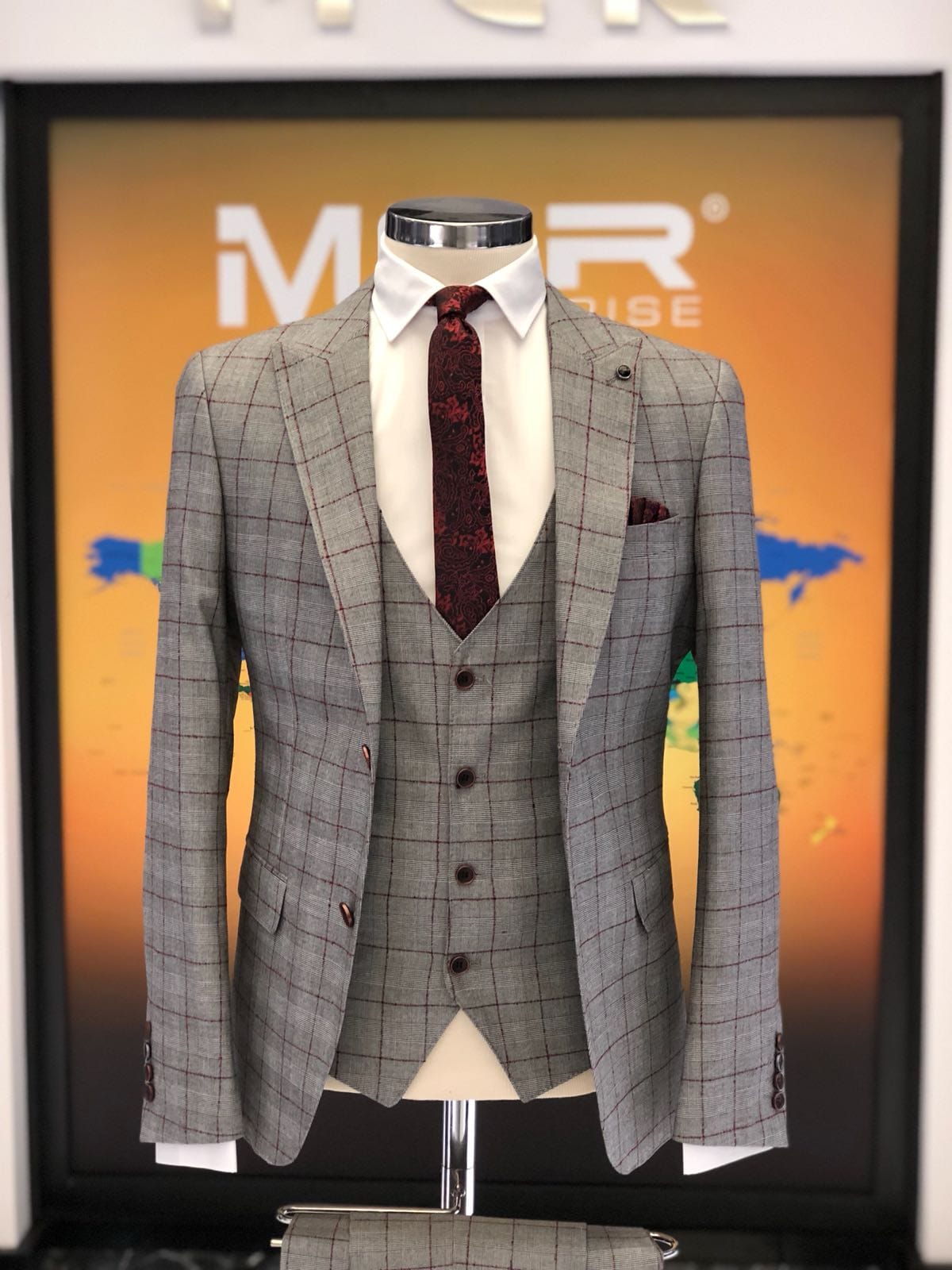 Premium Versailles Slim Fit Plaid Suit-baagr.myshopify.com-suit-BOJONI