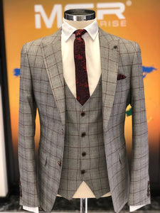 Premium Versailles Slim Fit Plaid Suit-baagr.myshopify.com-suit-BOJONI