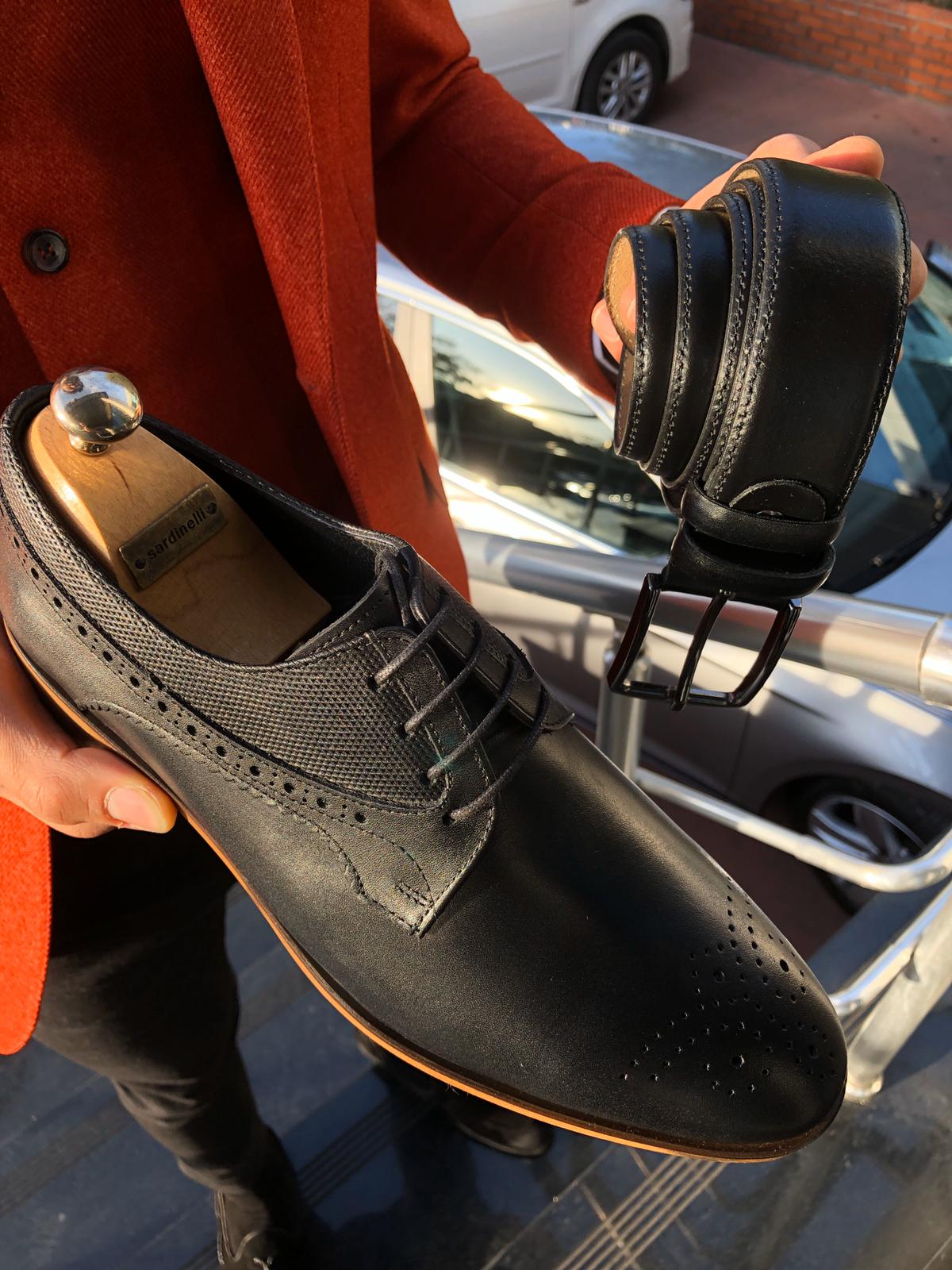 Sardinelli Laced Classic Leather Shoes Black-baagr.myshopify.com-shoes2-BOJONI