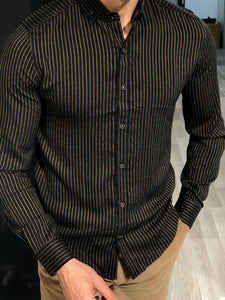 Ladalii Slim-Fit Striped Shirt black-baagr.myshopify.com-Shirt-BOJONI