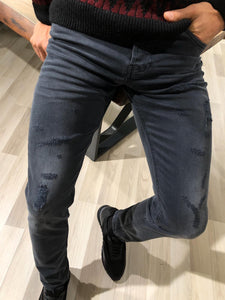 Magnum Slim-Fit Ripped Jeans Black-baagr.myshopify.com-Pants-BOJONI