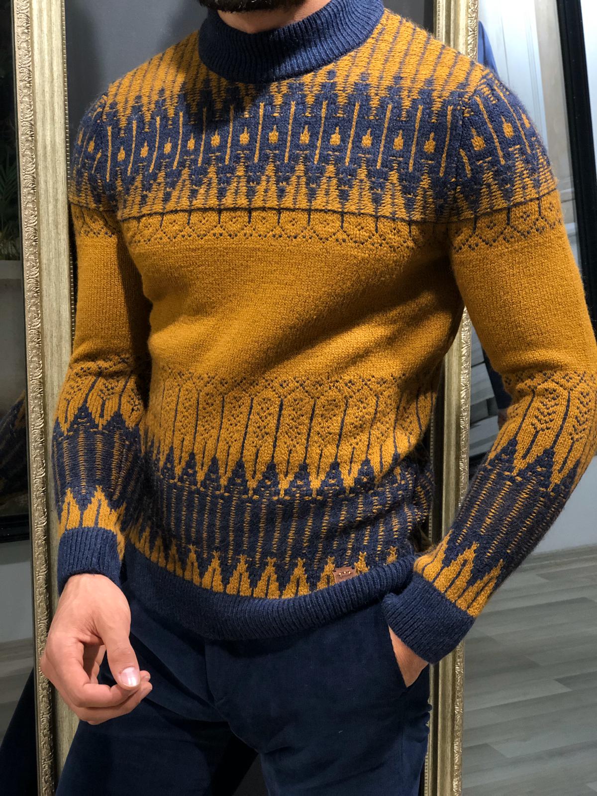 Tommy Slim-Fit Wool Half Turtleneck Knitwear Tabacco-baagr.myshopify.com-sweatshirts-BOJONI