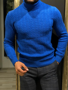 Calvin Slim-Fit Wool Turtleneck Knitwear Sax-baagr.myshopify.com-sweatshirts-BOJONI
