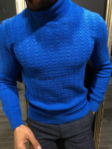 Calvin Slim-Fit Wool Turtleneck Knitwear Sax-baagr.myshopify.com-sweatshirts-BOJONI