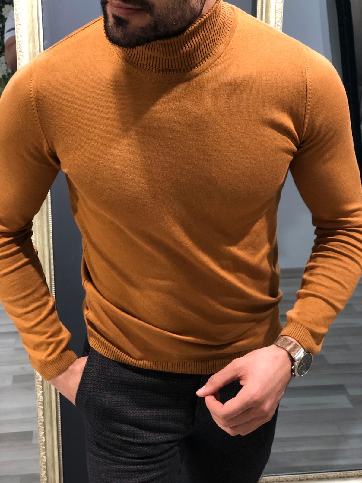 Rimini Slim-Fit Turtleneck Knitwear Camel-baagr.myshopify.com-sweatshirts-BOJONI