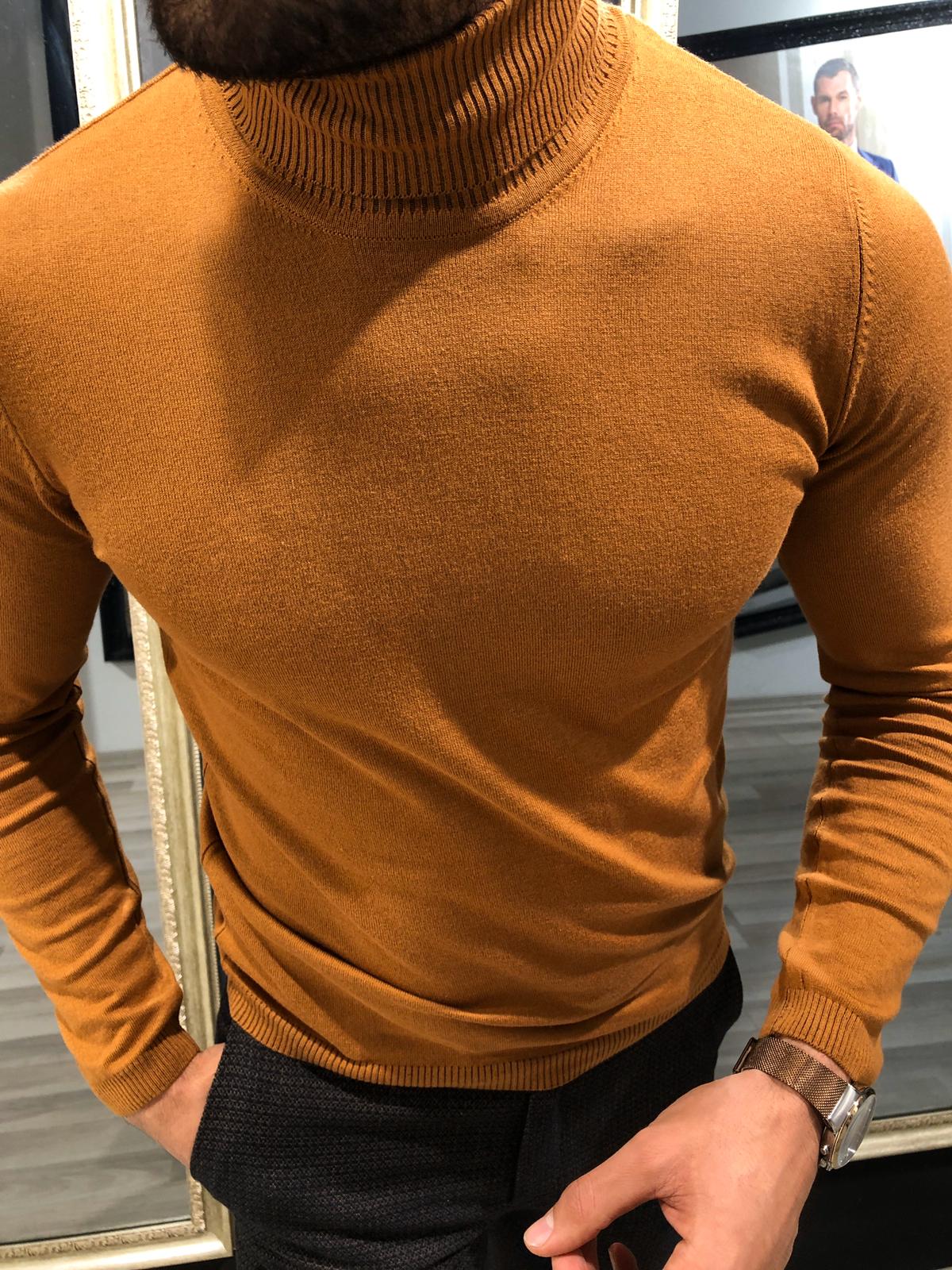 Rimini Slim-Fit Turtleneck Knitwear Camel-baagr.myshopify.com-sweatshirts-BOJONI