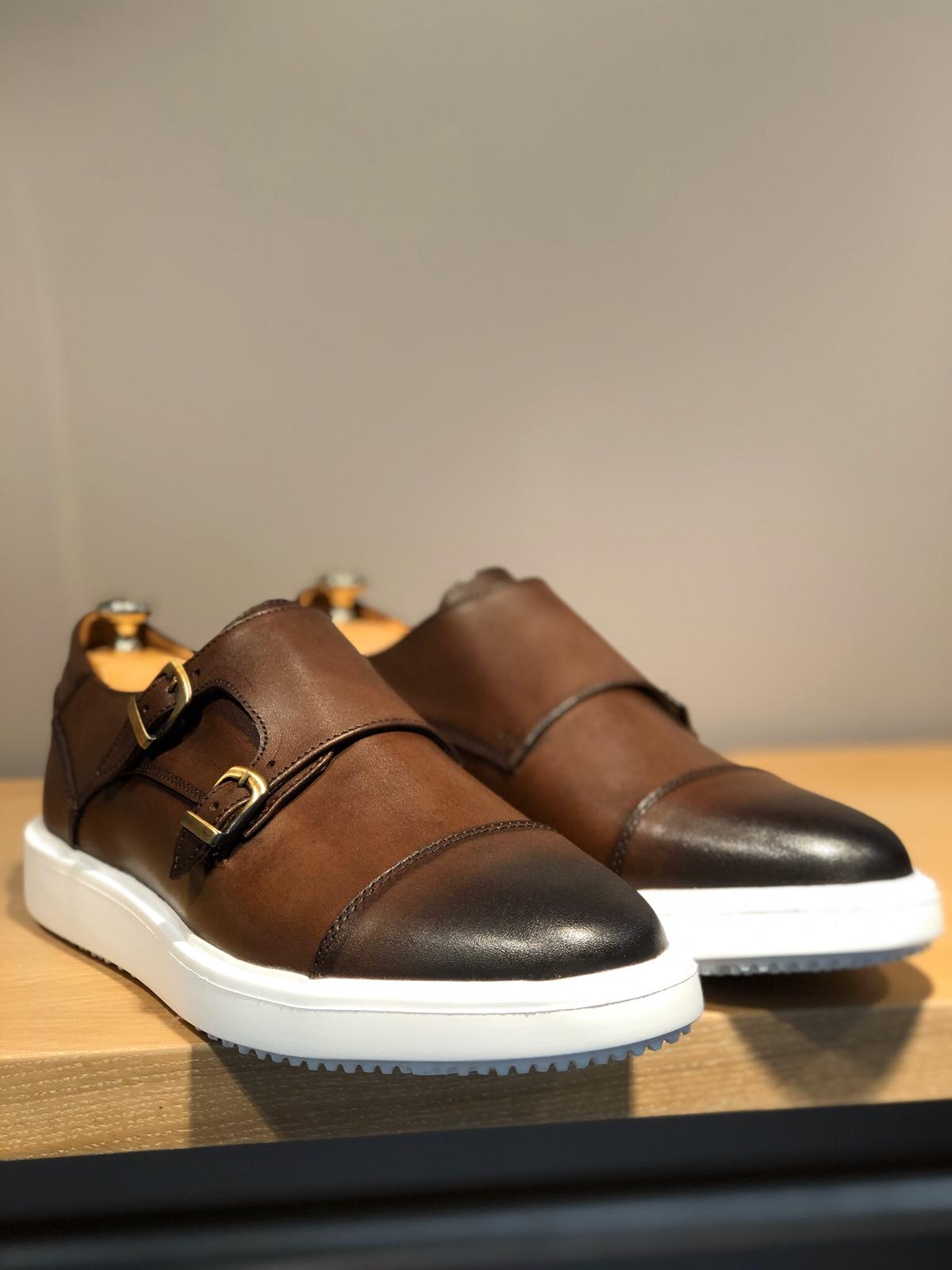 Sardinelli Eva Sole Double Buckle Monk Shoes Brown-baagr.myshopify.com-shoes2-BOJONI