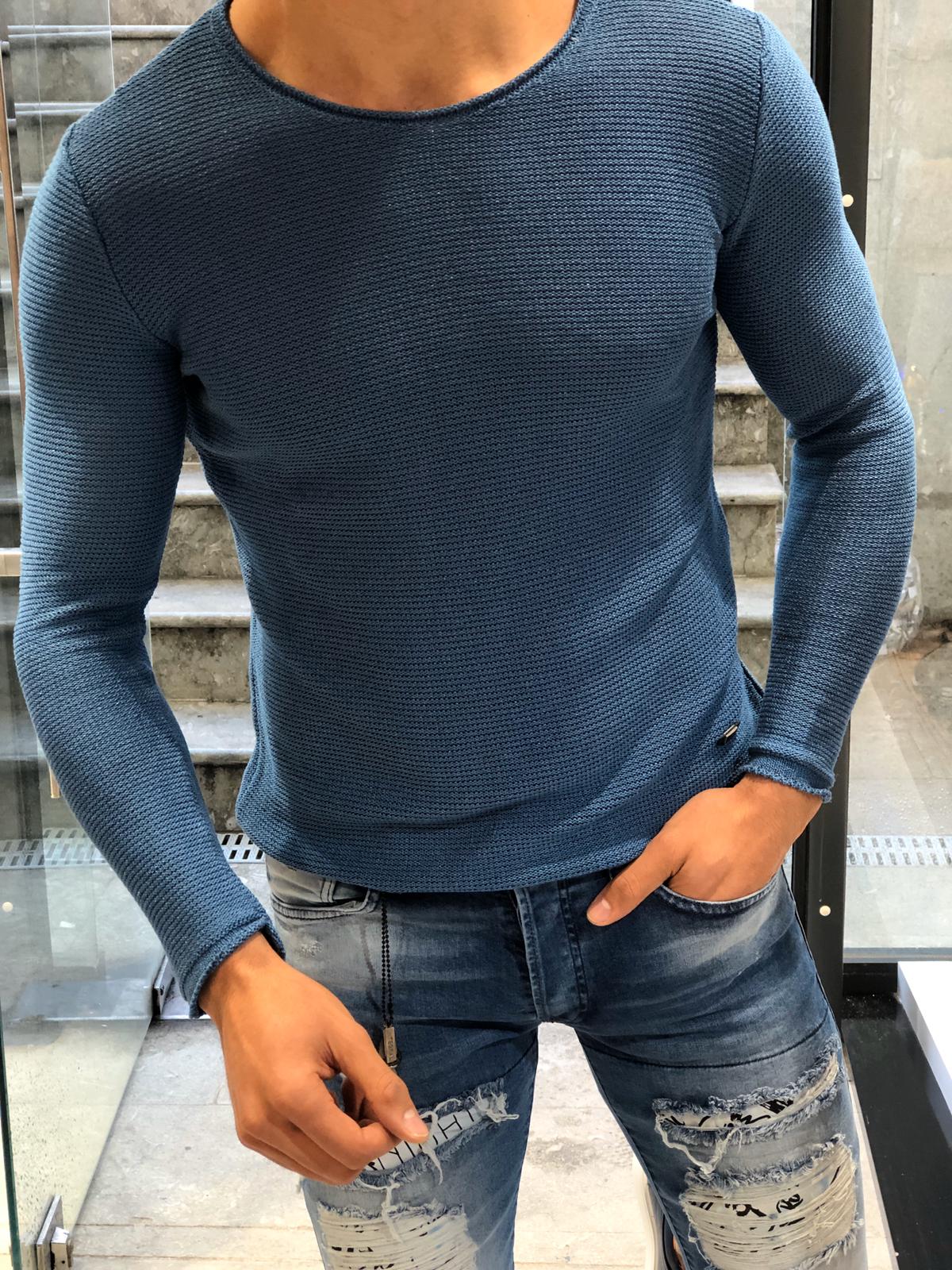 Ponto Slim-Fit Knitwear Indigo-baagr.myshopify.com-sweatshirts-BOJONI